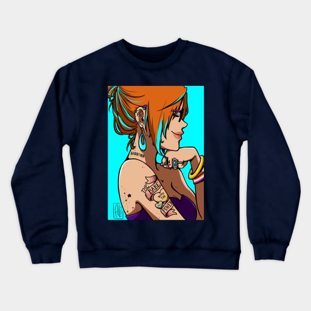 Erin: Babe with the Power Crewneck Sweatshirt by artsy_alice